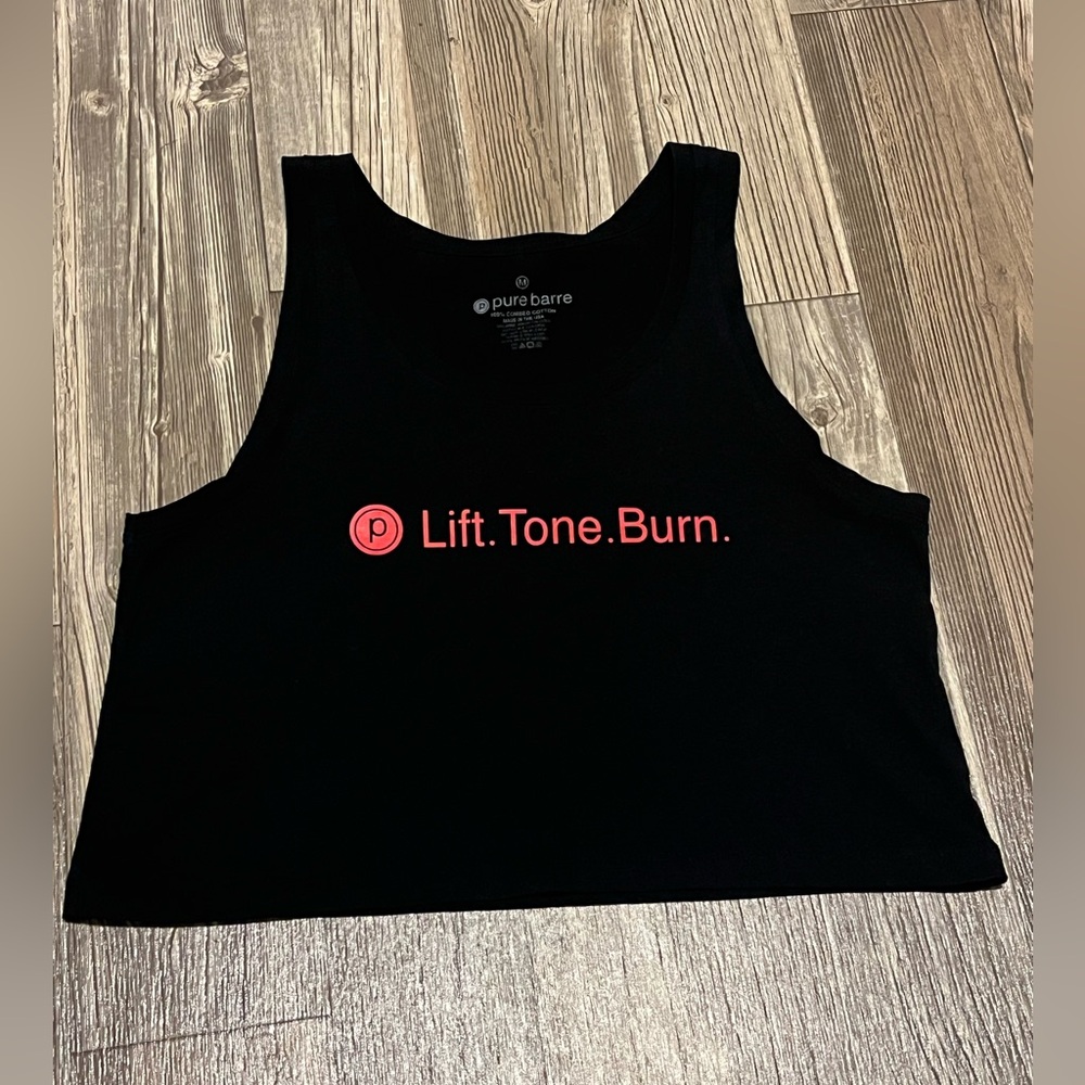 Pure Barre Lift Tone Burn Black Crop Tank